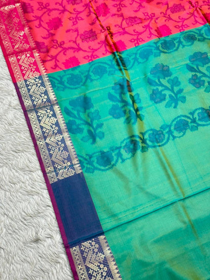 Soft Silk Saree with Full Body Butti & Designer Border