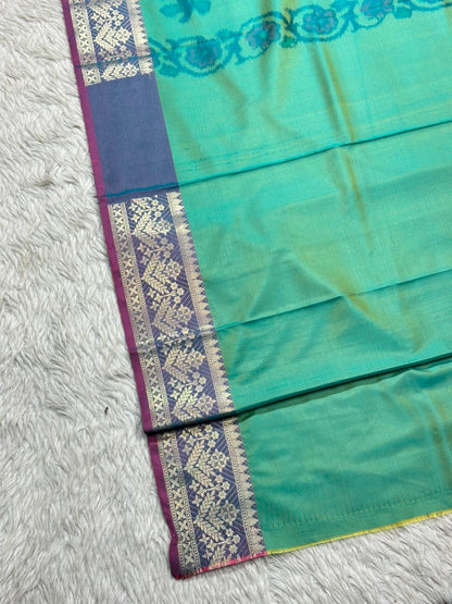 Soft Silk Saree with Full Body Butti & Designer Border