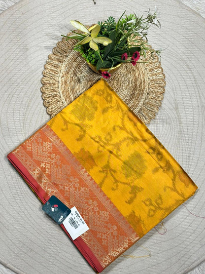 Soft Silk Saree with Full Body Butti & Designer Border