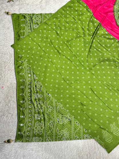 Traditional Bandhani Style Silk Saree Collection