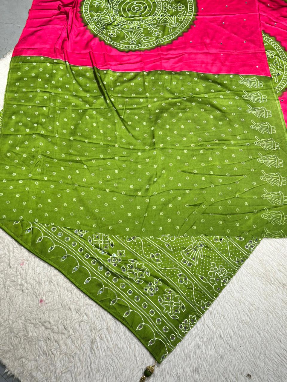 Traditional Bandhani Style Silk Saree Collection