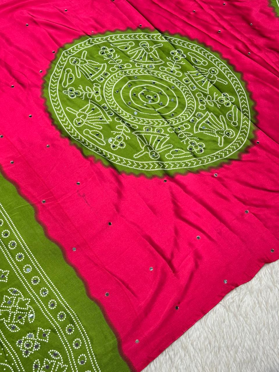Traditional Bandhani Style Silk Saree Collection
