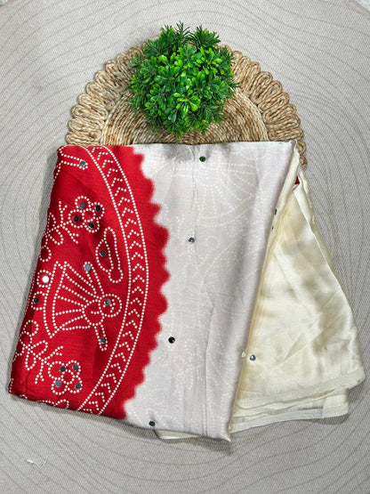 Traditional Bandhani Style Silk Saree Collection