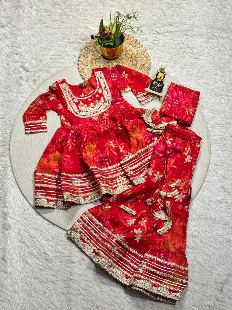 SHAGUN FASHION – Stunning Mustard Yellow Sharara Set for Your Little Diva!