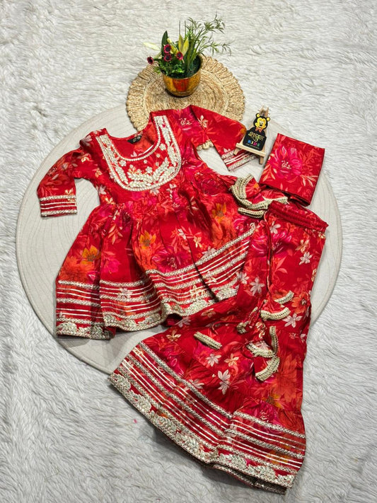 SHAGUN FASHION – Stunning Mustard Yellow Sharara Set for Your Little Diva!