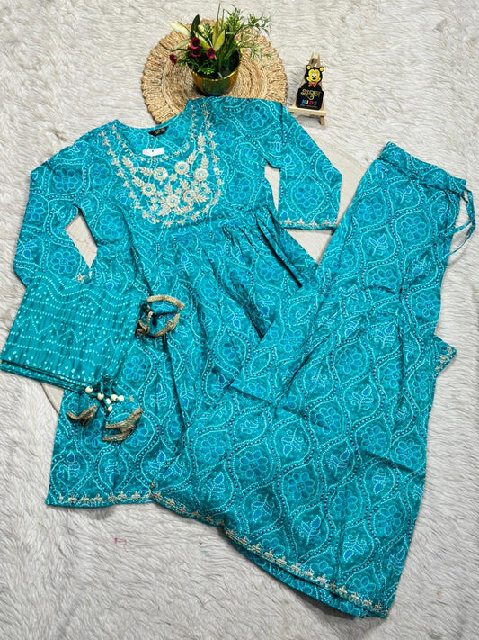 SHAGUN FASHION - Beautiful Bandhani Style Sharara Set for Your Little Princess!
