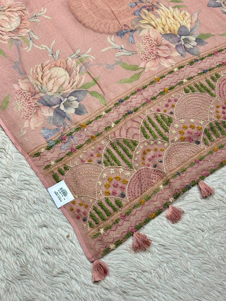 Floral Embroidered Saree – A Must-Have by SHAGUN FASHION