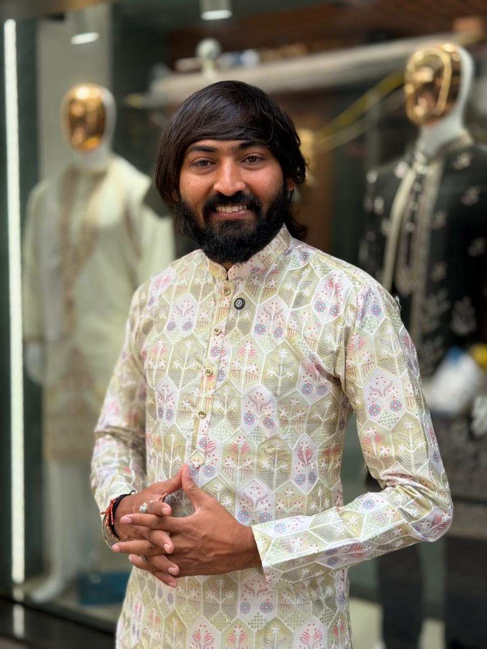 SHAGUN FASHION Premium Men's Designer Printed Kurta Collection