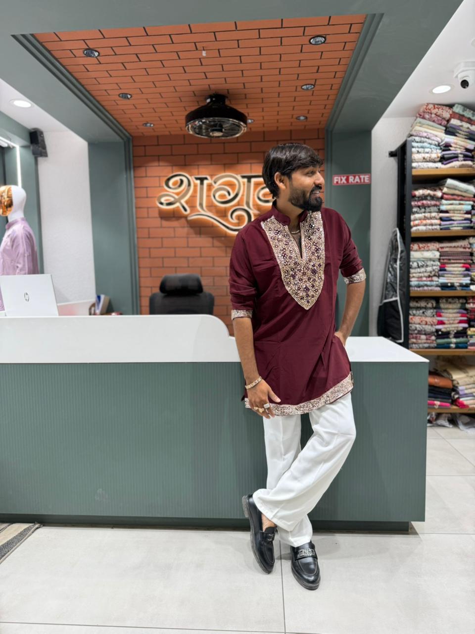 Shagun Fashion Exclusive: Premium Mirror Work Kurta Pajama Set