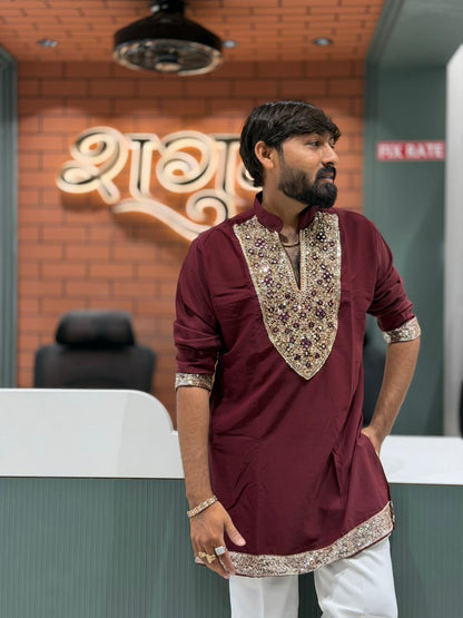 Shagun Fashion Exclusive: Premium Mirror Work Kurta Pajama Set