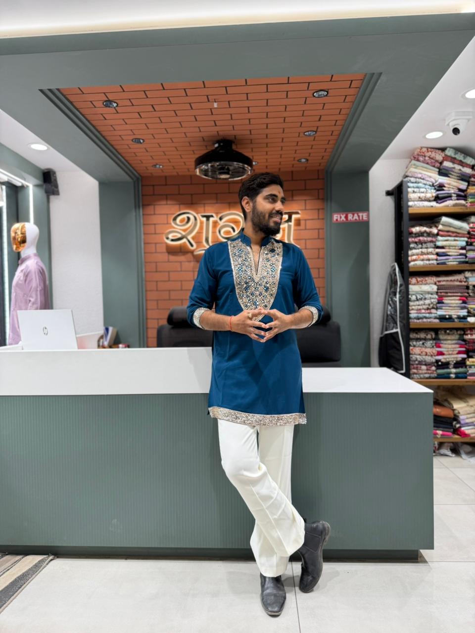 Shagun Fashion Exclusive: Premium Mirror Work Kurta Pajama Set
