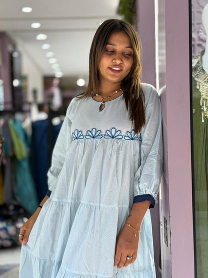 SHAGUN FASHION Premium Cotton Tiered One-Piece Dress