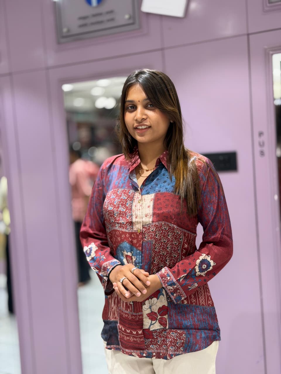 Super Stylish Printed Patchwork Shirt with Co-ord Pants Set