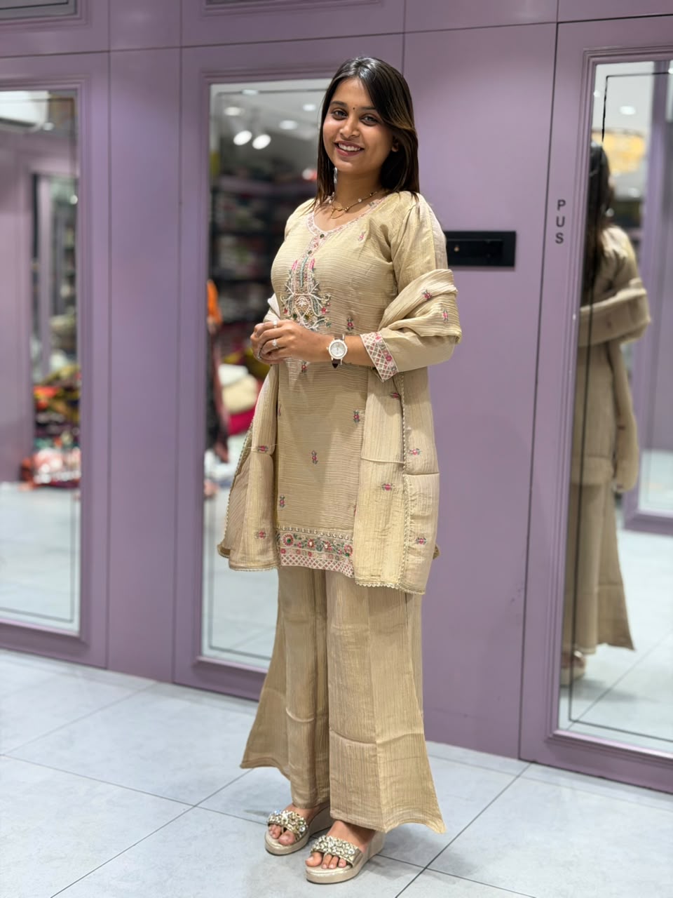 SHAGUN FASHION Premium Embroidered Kurti Pant Set with Dupatta