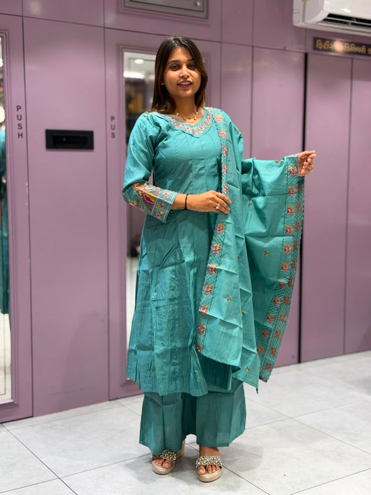 SHAGUN FASHION Premium Designer Kurti-Plazo Set with Matching Dupatta