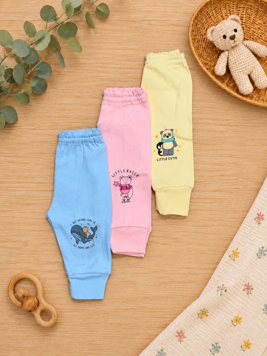 Super Soft Cotton Baby Pajamis (Pack of 3) – Cute Prints & Comfort for Your Little One