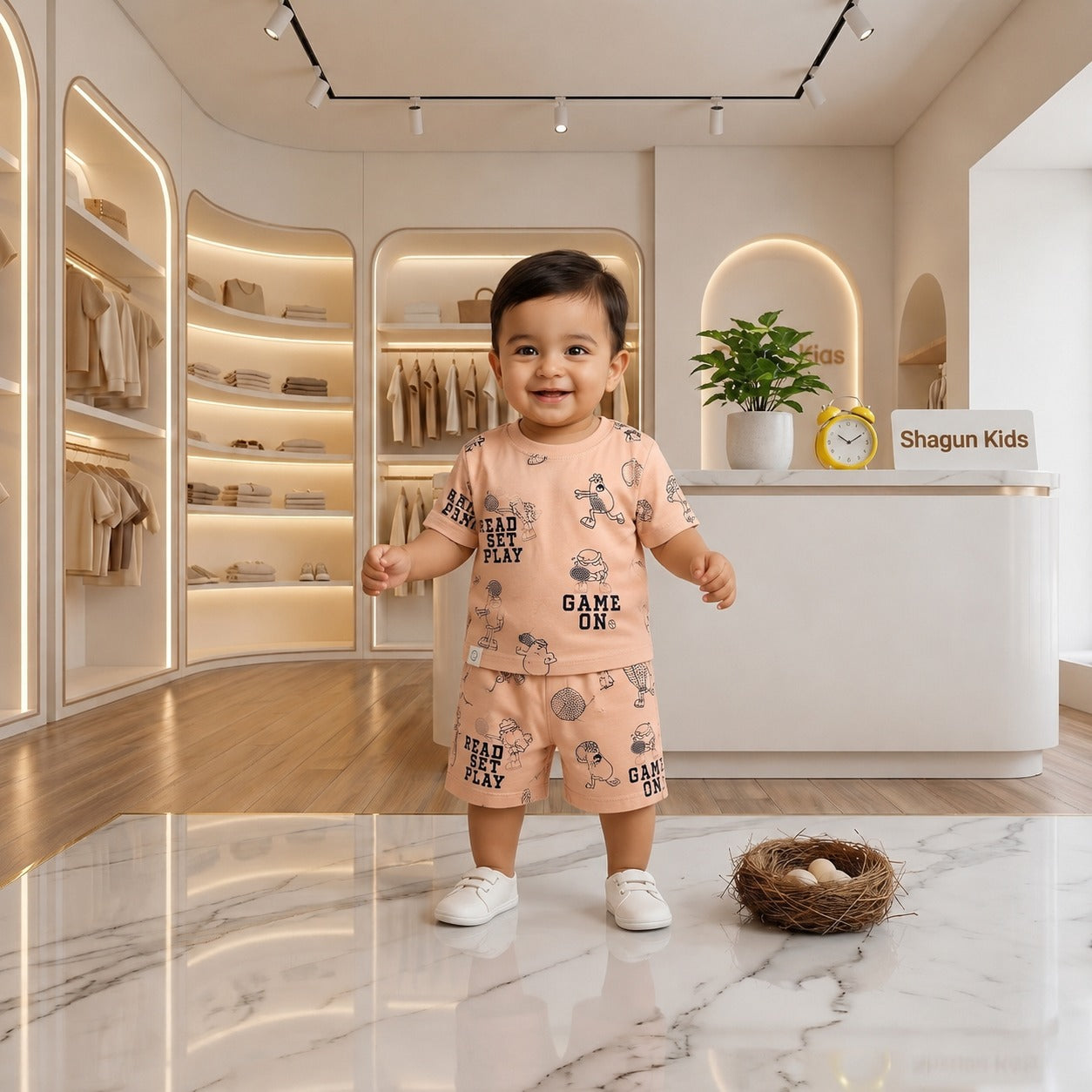 SHAGUN FASHION Cute & Stylish Printed Cotton T-Shirt & Shorts Set for Toddler Boys