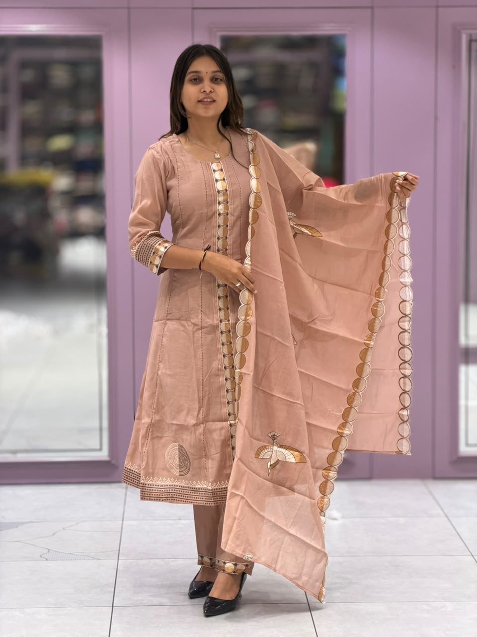 SHAGUN FASHION Premium Designer Cotton Anarkali Suit Set with Cutwork Dupatta & Pant | Exclusively on zankhi.in