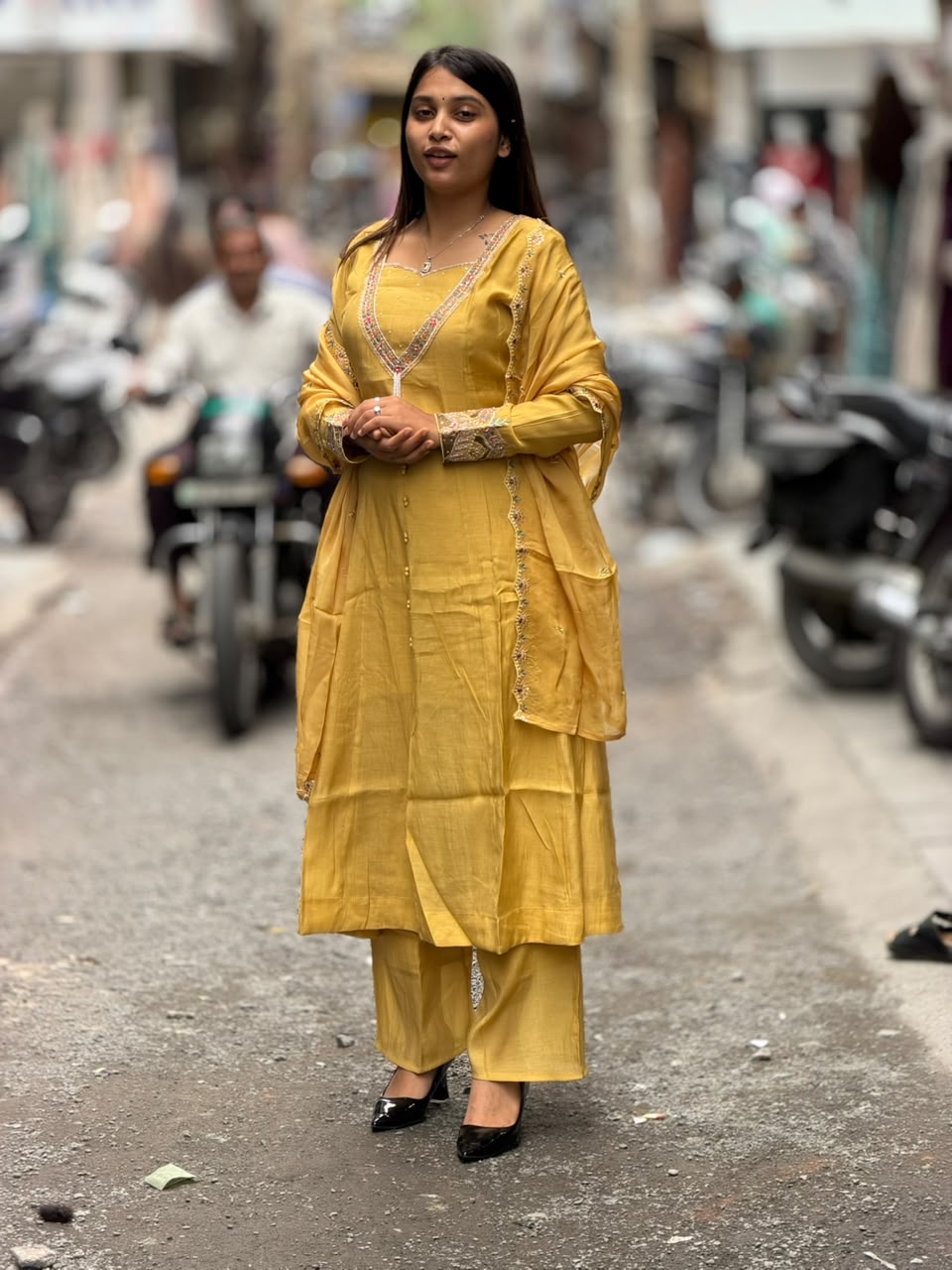 SHAGUN FASHION - Vibrant Mustard Yellow Designer Kurti Set with Dupatta