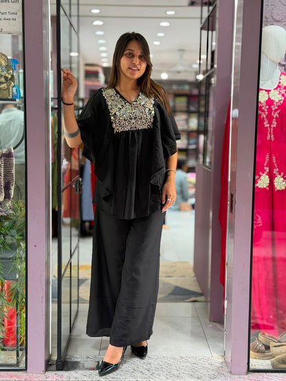 SHAGUN FASHION Premium Designer Handwork Kaftan & Palazzo Co-Ord Set