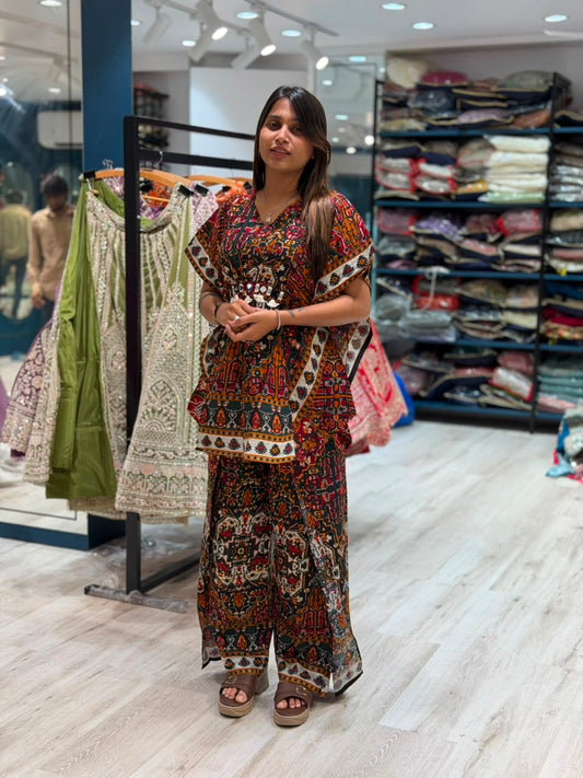 SHAGUN FASHION Multi-Color Ethnic Printed Kaftan Kurti with Parallel Pants Co-Ord Set