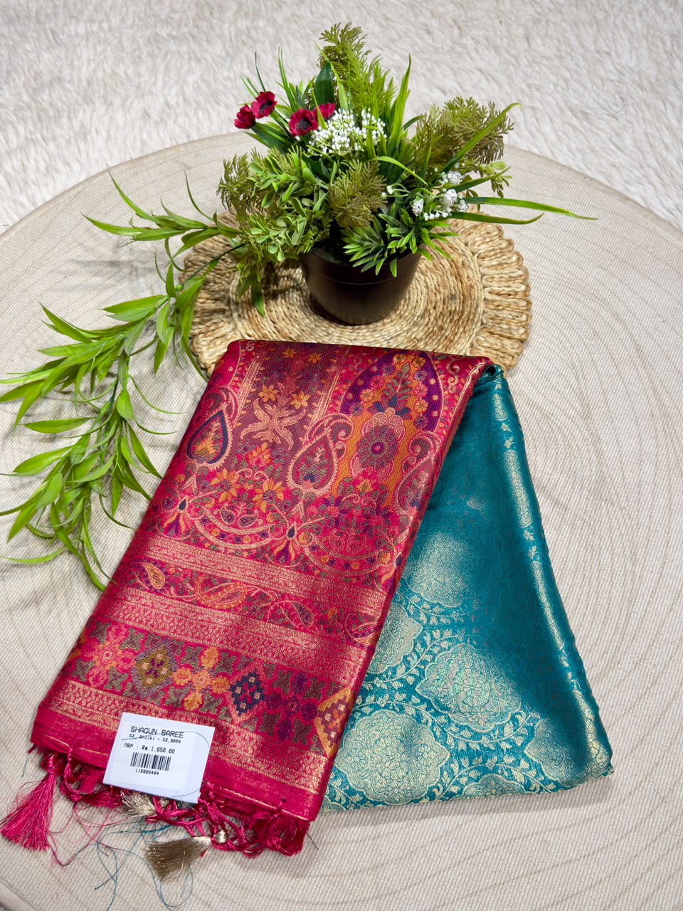 SHAGUN FASHION Exclusive Soft Banarasi Silk Saree with Rich Minakari Paisley Weaving & Contrast Jacquard Blouse