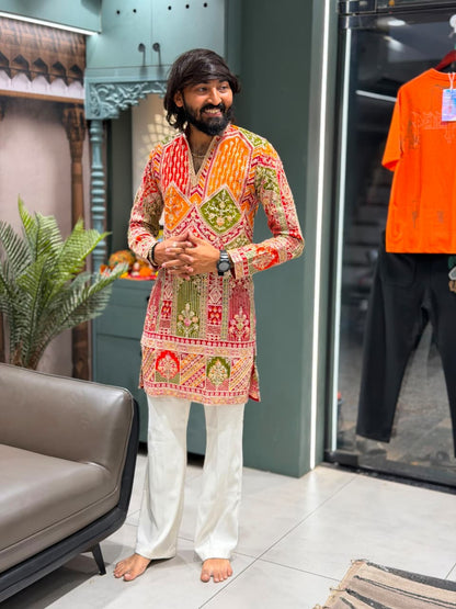 Designer Heavy Sequence Work Men's Short Kurta Collection by SHAGUN FASHION