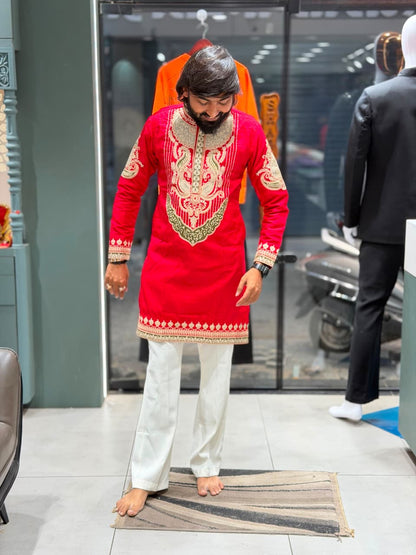 Men's Premium Heavy Embroidery Short Kurta Set by SHAGUN FASHION – Exclusively on zankhi.in
