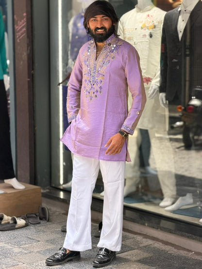 Premium Designer Short Kurta Set with Mirror Work by SHAGUN FASHION