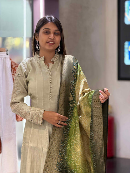 SHAGUN FASHION Designer Anarkali Kurta Set with Heavy Bandhani Dupatta — Exclusive on zankhi.in