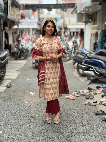 SHAGUN FASHION Premium Printed Cotton Kurti Suit Set with Dupatta – Exclusive on zankhi.in