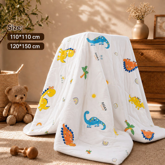 SHAGUN FASHION Cute Dinosaur Print Ultra-Soft Kids AC Blanket / Dohar (Exclusive on zankhi.in)