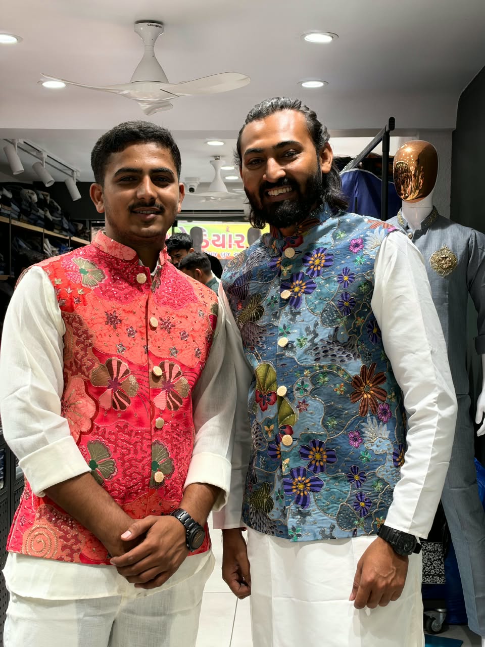 SHAGUN FASHION Premium Men's Floral Art & Patchwork Modi Jacket – Designer Ethnic Sadri Collection for zankhi.in