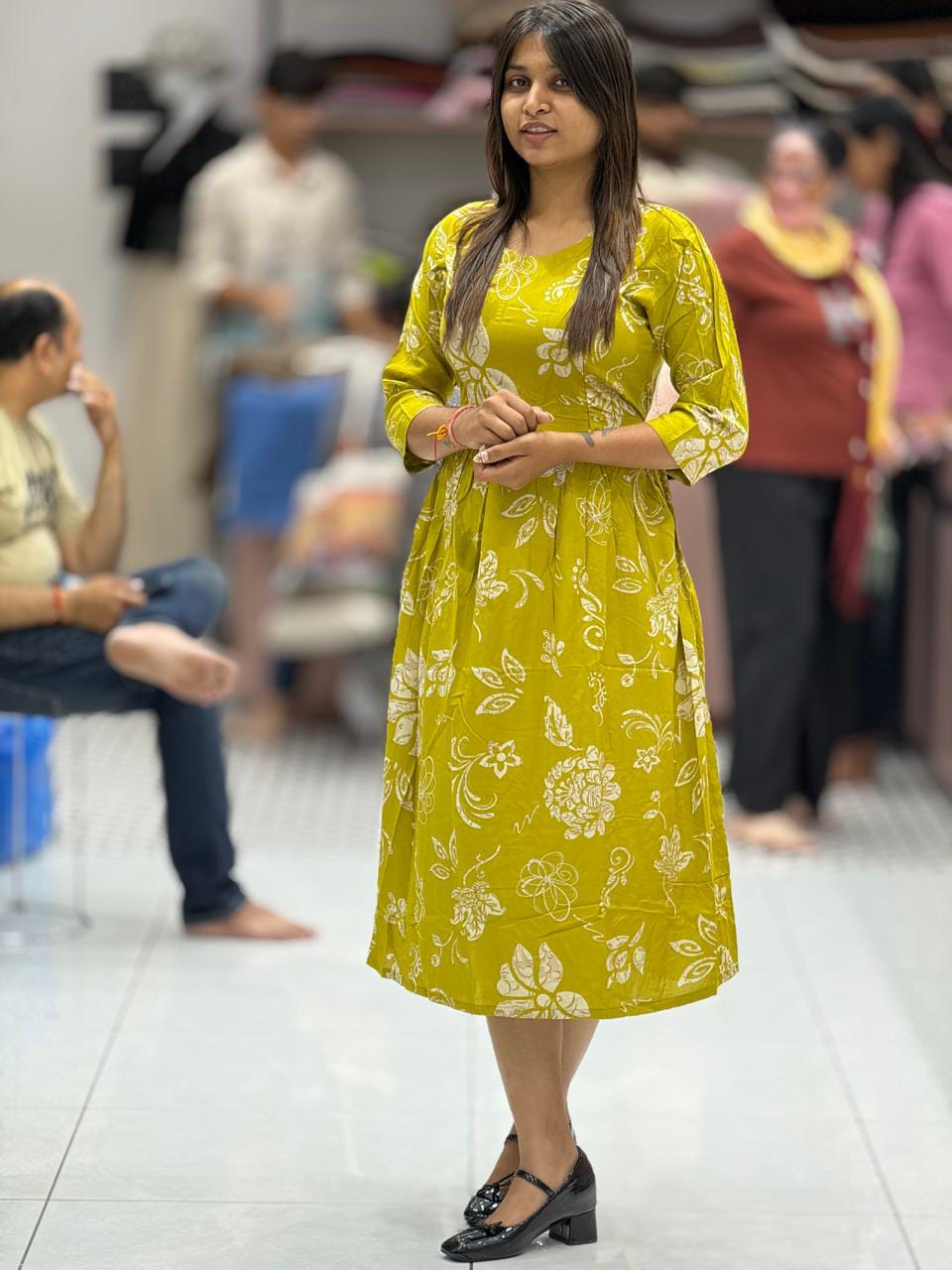 Stylish Printed Rayon Midi Dress for Women by SHAGUN FASHION