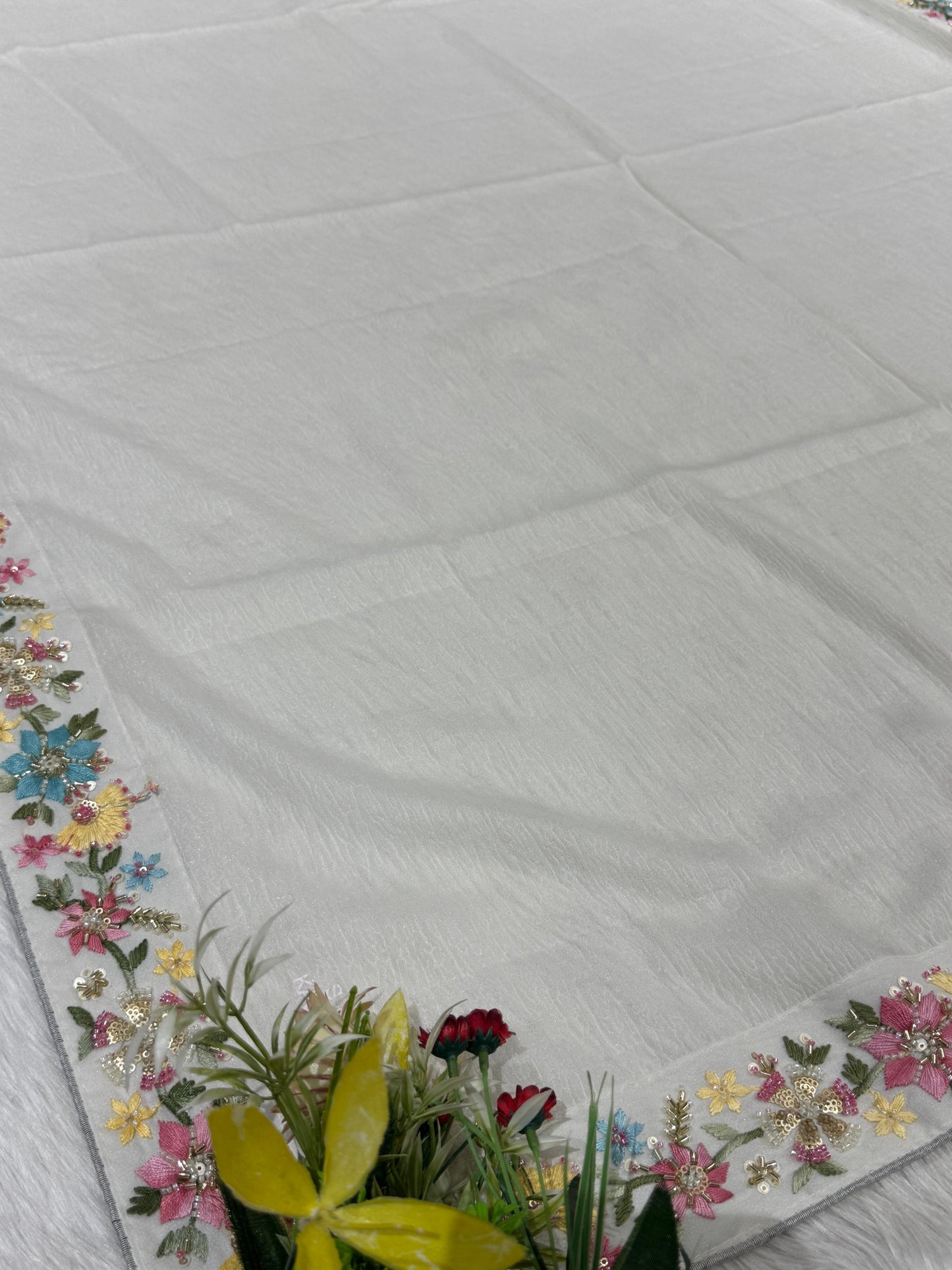 Elegant Organza Saree with Border Work & Designer Blouse🌸✨