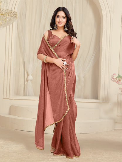 Bollywood Designer Saree with Heavy Lace Border 💃 | Soft Georgette Saree for Wedding & Party Wear | Shagun Fashion Exclusive | Unstiched Blouse