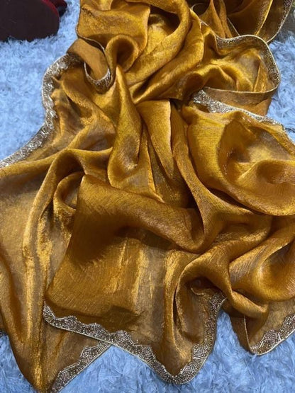 Bollywood Designer Saree with Heavy Lace Border 💃 | Soft Georgette Saree for Wedding & Party Wear | Shagun Fashion Exclusive | Unstiched Blouse