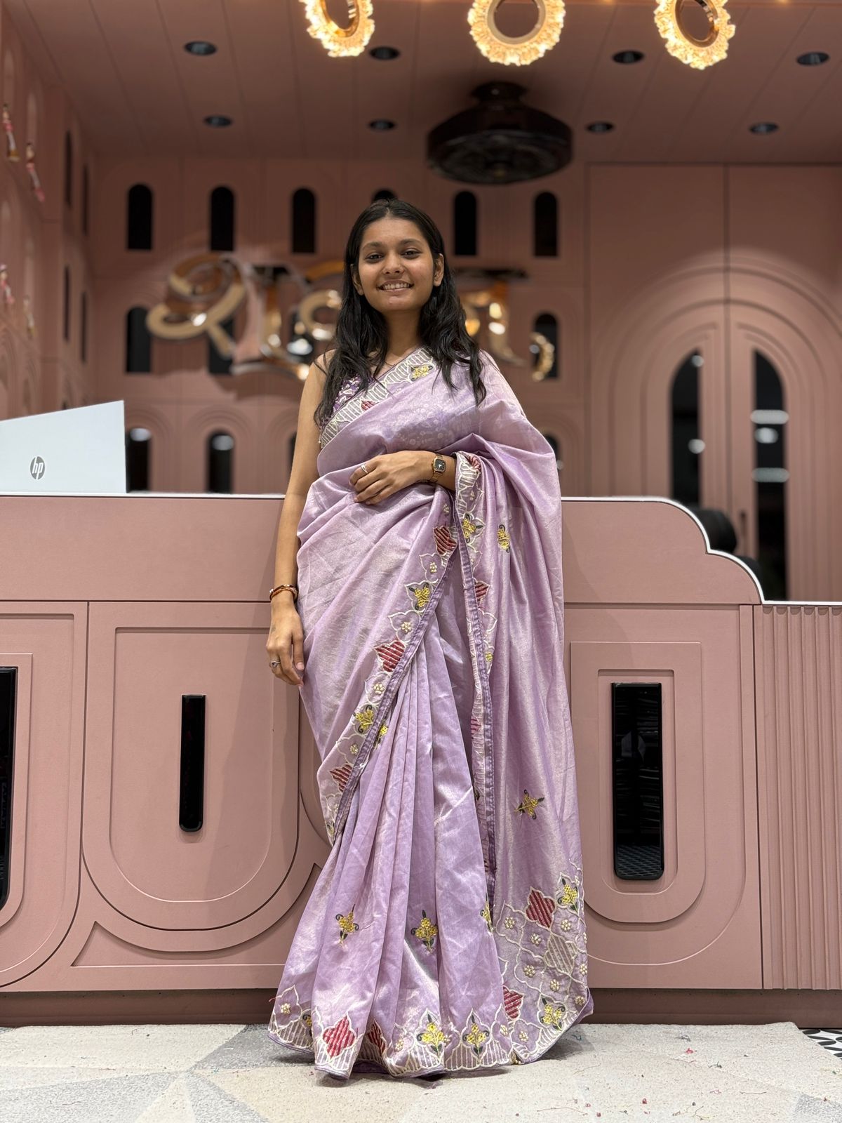 Elegant Party Wear Saree with Heavy Embroidery Pallu & Moti Work ✨ | Shagun Sarees Exclusive