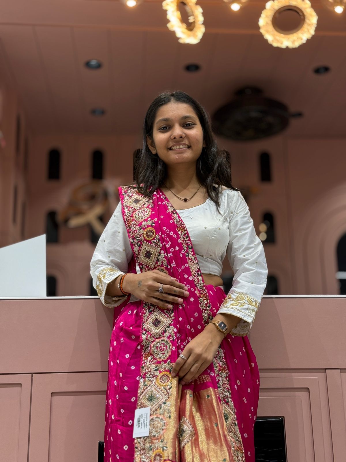 🪔 Traditional Bandhani Saree with Kachhi Embroidery & Mirror Work | Festive & Wedding Wear