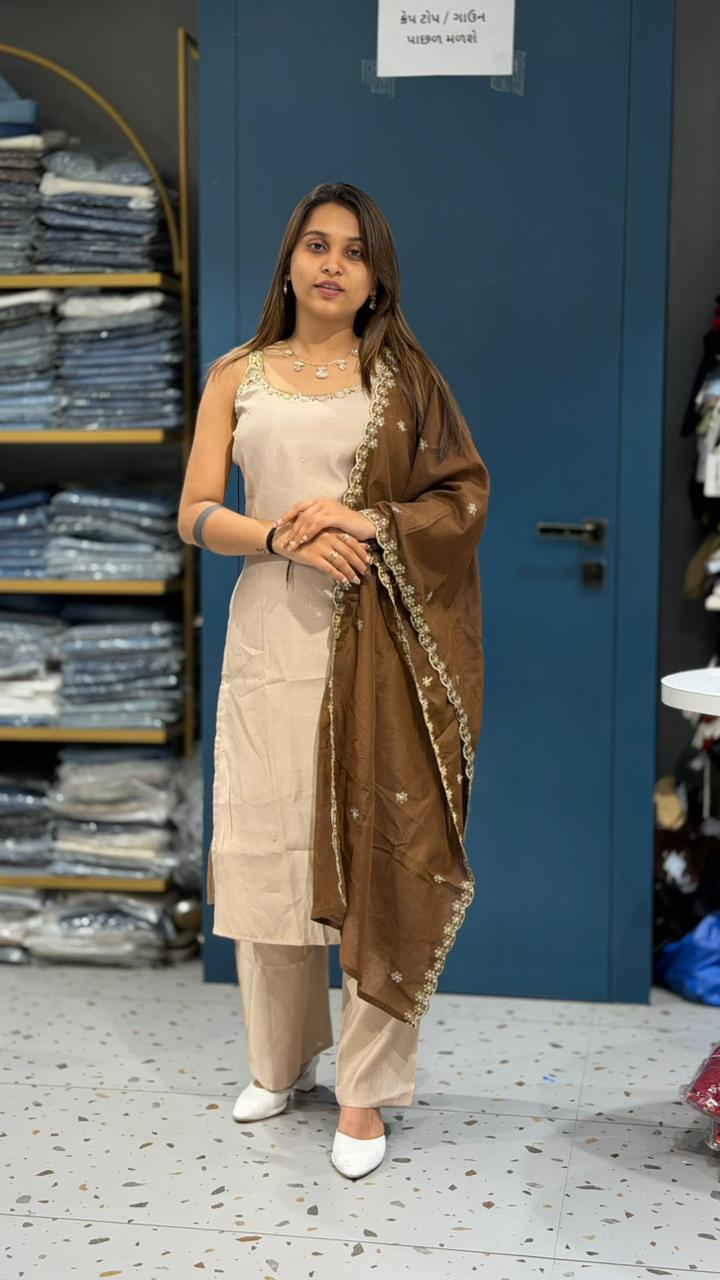 Embroidered Kurti Set with Dupatta | Festive Wear by Shagun Fashion