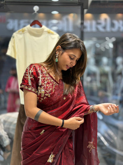 SHAGUN FASHION Embroidered Saree with Designer Blouse | Wedding & Festive Wear by Shagun