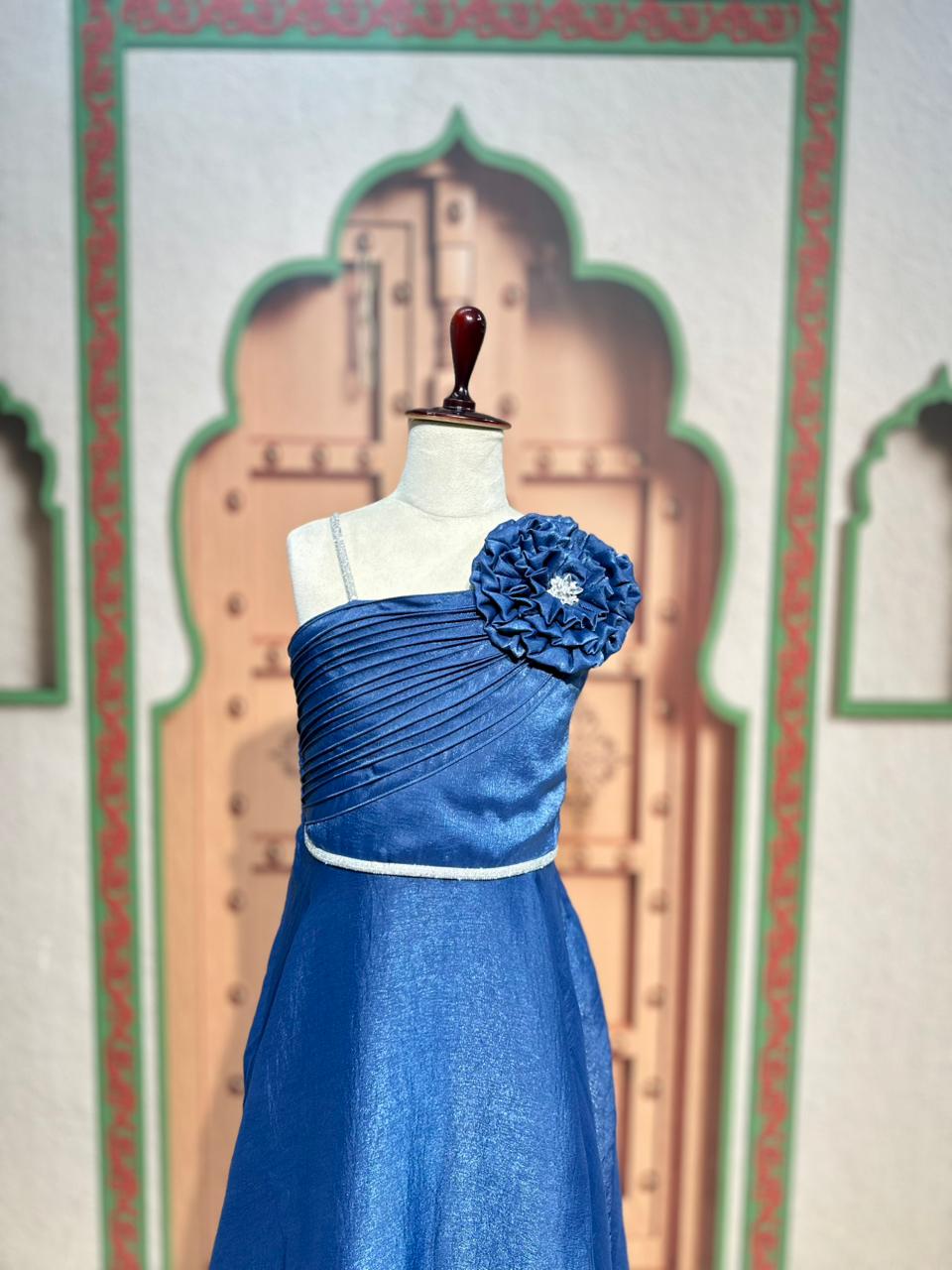 SHAGUN FASHION  One-Shoulder Party Gown 💙✨