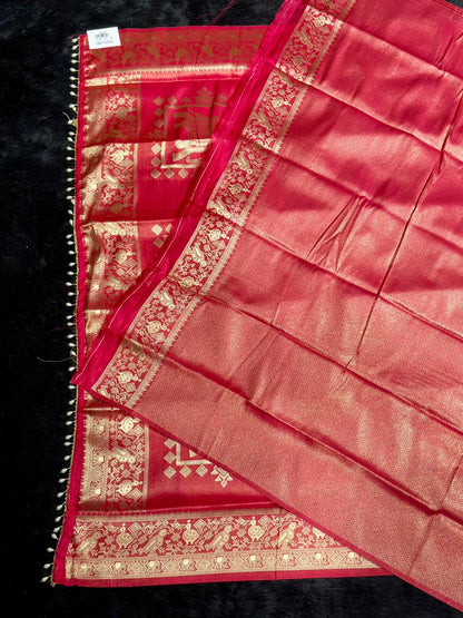 Traditional Elephant Motif Silk Saree by SHAGUN FASHION