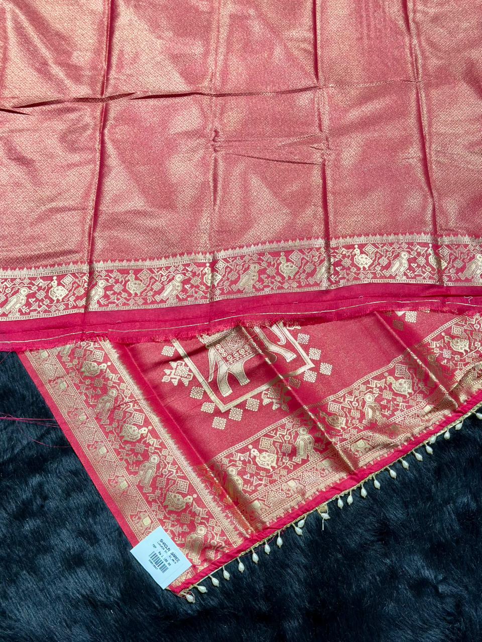 Traditional Elephant Motif Silk Saree by SHAGUN FASHION