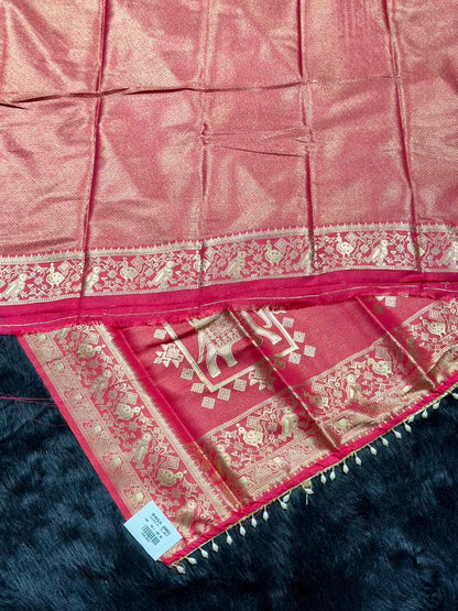 Traditional Elephant Motif Silk Saree by SHAGUN FASHION