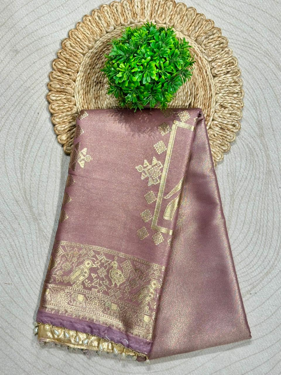 Traditional Elephant Motif Silk Saree by SHAGUN FASHION