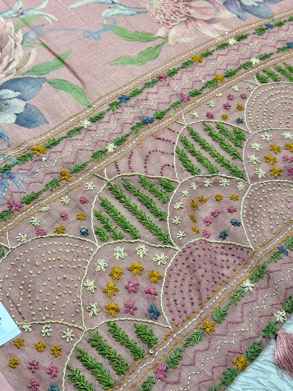 Floral Embroidered Saree – A Must-Have by SHAGUN FASHION