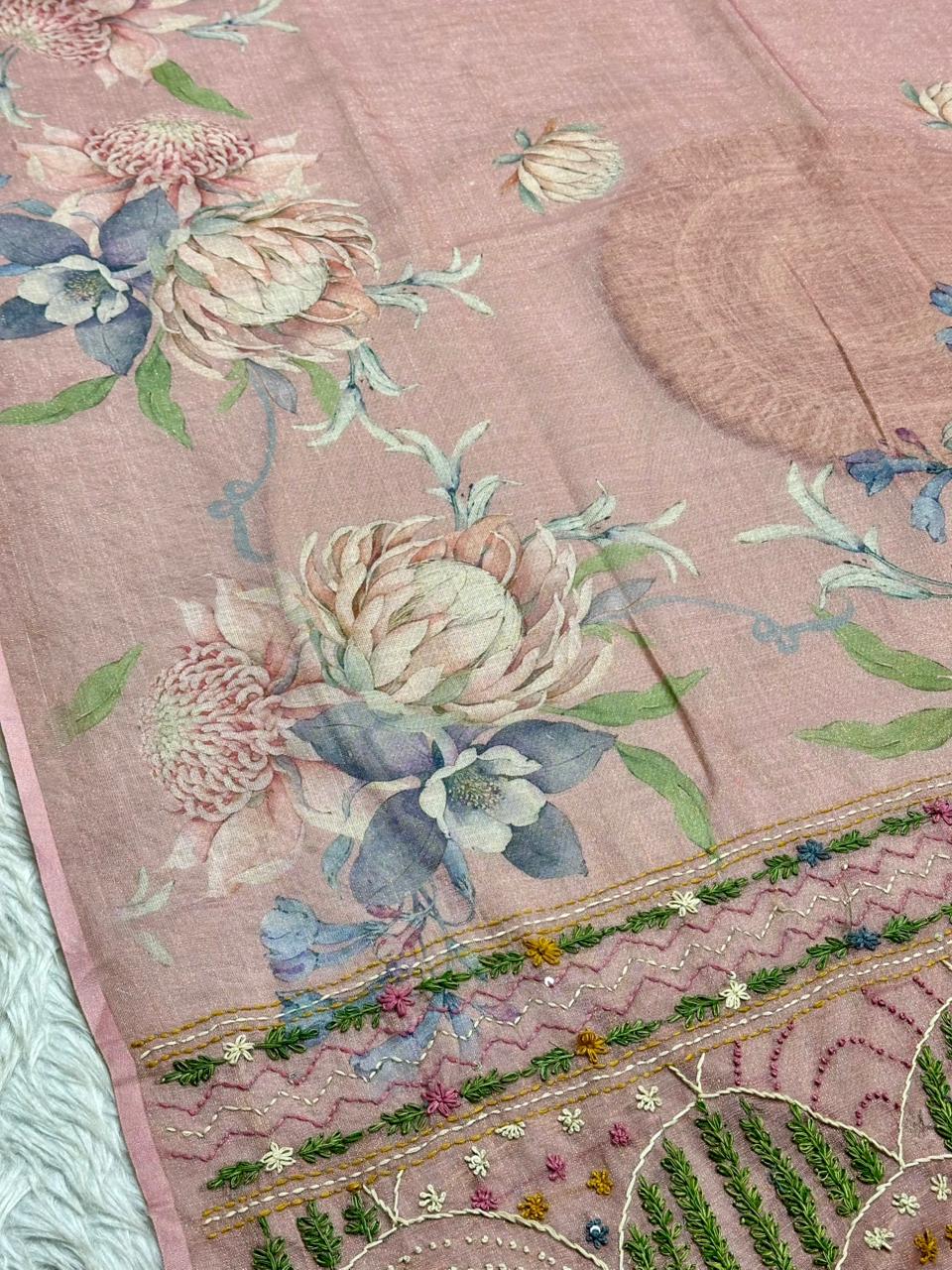 Floral Embroidered Saree – A Must-Have by SHAGUN FASHION