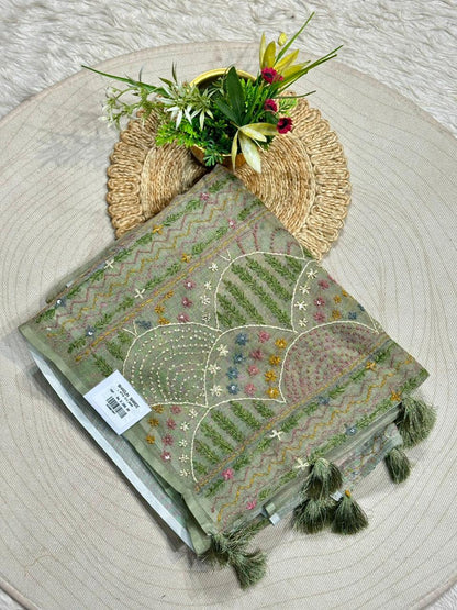 Floral Embroidered Saree – A Must-Have by SHAGUN FASHION