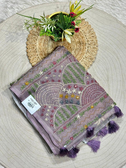 Floral Embroidered Saree – A Must-Have by SHAGUN FASHION